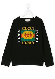 Gucci Kids Sweatshirt mit Logo-Print - Schwarz