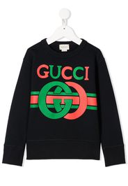 Gucci Kids Sweatshirt mit Logo-Print - Blau