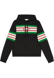 Gucci Kapuzenpullover mit Logo-Streifen - Schwarz