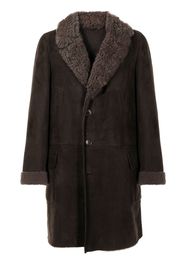 Gucci Mantel mit Shearling-Besatz - Braun