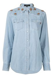 Gucci Verziertes Jeanshemd - Blau