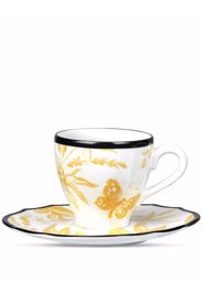 Gucci Herbarium Kaffeetasse mit Untersetzer - Weiß