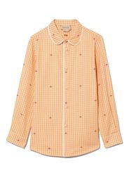 GUCCI KIDS logo-embroidered checked shirt - Gelb