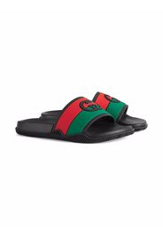 Gucci Kids logo-debossed slides - Schwarz