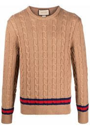 Gucci long-sleeve cable-knit jumper - Braun