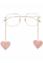 Gucci Eyewear logo charm-link glasses - Gold