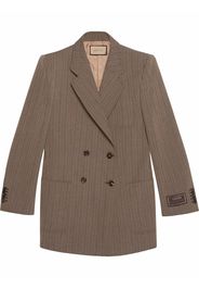 Gucci Doppelreihiger Blazer mit Fischgrätenmuster - Braun