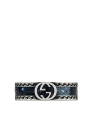 Gucci Interlocking G enamel ring - Silber