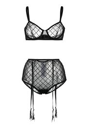 Gucci GG-embroidered lingerie set - Schwarz