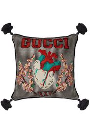 Gucci logo-embroidered cushion - Schwarz