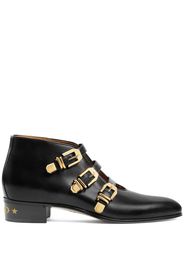 Gucci buckled leather ankle boots - Schwarz