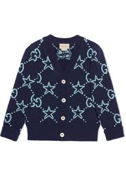 Gucci Kids Cardigan mit Sternen - Blau