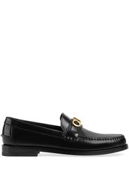 Gucci logo-plaque leather loafers - Schwarz