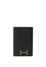 Gucci Horsebit-plaque leather cardholder - Schwarz