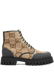 Gucci Bikerstiefel mit GG - Nude