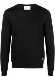 Gucci logo-embroidered knitted sweater - Schwarz