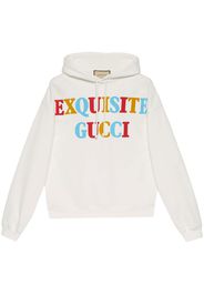 Gucci Hoodie mit "Exquisite Gucci"-Print - Nude