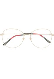 Gucci Eyewear Brille mit rundem Gestell - Gold