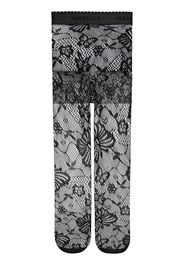 Gucci floral-lace design tights - Schwarz