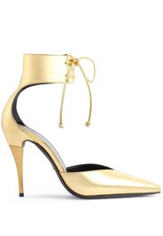 Gucci ankle-cuff metallic leather pumps - Gold