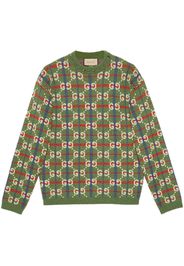 Gucci GG check intarsia-knit jumper - Grün