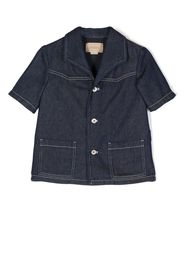 Gucci Kids logo-patch denim shirt - Blau