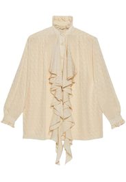 Gucci Bluse mit Horsebit-Print - 9205 Bianco