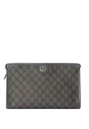 Gucci Interlocking G logo plaque wash bag - Grau