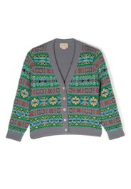 Gucci Kids logo-print knitted cardigan - Grau