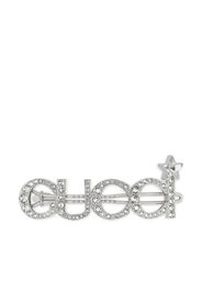 Gucci crystal-logo hair clip - Silber