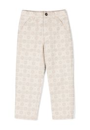 Gucci Kids logo-jacquard straight-leg jeans - Braun