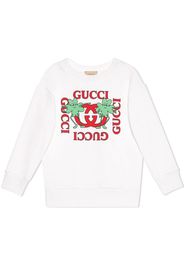 Gucci Kids Sweatshirt mit Logo-Print - Weiß