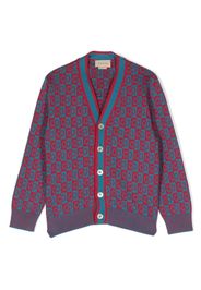 Gucci Kids GG-monogram button-up cardigan - Blau