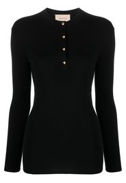 Gucci buttoned cashmere knitted top - Schwarz