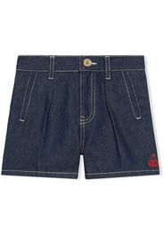 Gucci Kids contrast-stitching denim bermuda - Blau