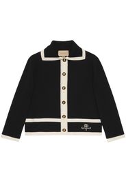 Gucci Lamé-Cardigan mit GG-Muster - Schwarz