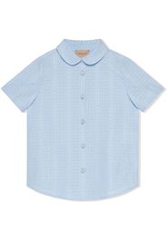 Gucci Kids Popeline-Hemd aus Logo-Jacquard - 4465 BLUE