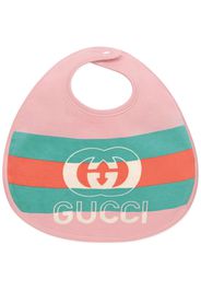 Gucci Kids Baby cotton bib with Web - Rosa
