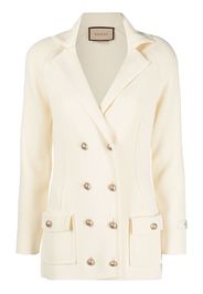 Gucci double-breasted knitted jacket - Nude