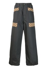 Gucci monogram-print loose fit trousers - Grau