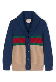 Gucci Kids button-up ribbed wool cardigan - Blau