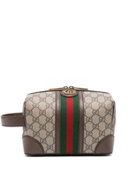 Gucci GG Supreme leather wash bag - Braun