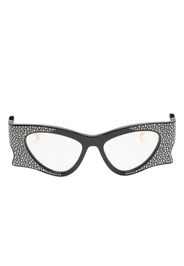 Gucci Eyewear crystal-embellished irregular-shape sunglasses - Schwarz