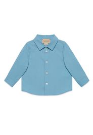 Gucci Kids Camicia con patch Incrocio GG Web - Blau