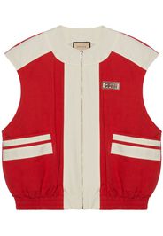 Gucci colour-block zip-up gilet - Rot