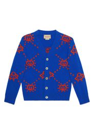 Gucci Kids Interlocking G-pattern wool cardigan - Blau