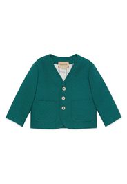 Gucci Kids monogram jacquard wool cardigan - Grün