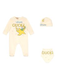 Gucci Kids Set aus drei Stramplern mit Logo-Print - Nude