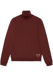 Gucci Rollkragenpullover mit Logo-Print - Rot