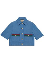 Gucci Web-detail denim shirt - Blau